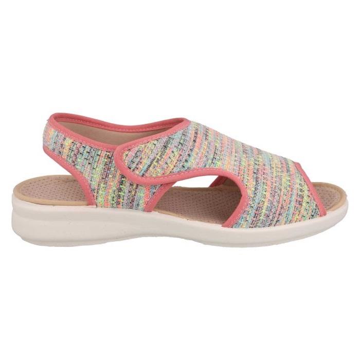 Women's Wide Fit DB Ragwort Sandals in Black Multi Stretch - Image 10