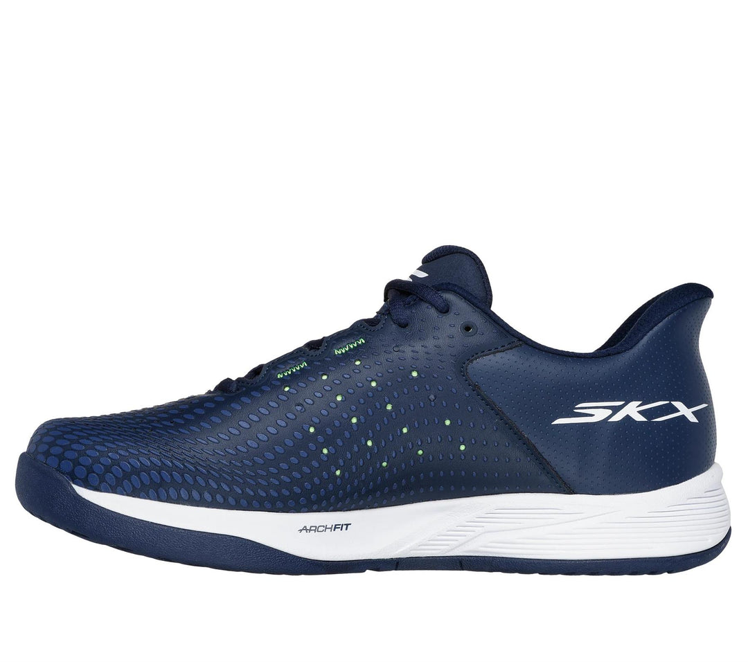 Men's Relaxed Fit Skechers 246101 Slip-ins Viper Court Reload Trainers in Navy/Yellow - Image 5