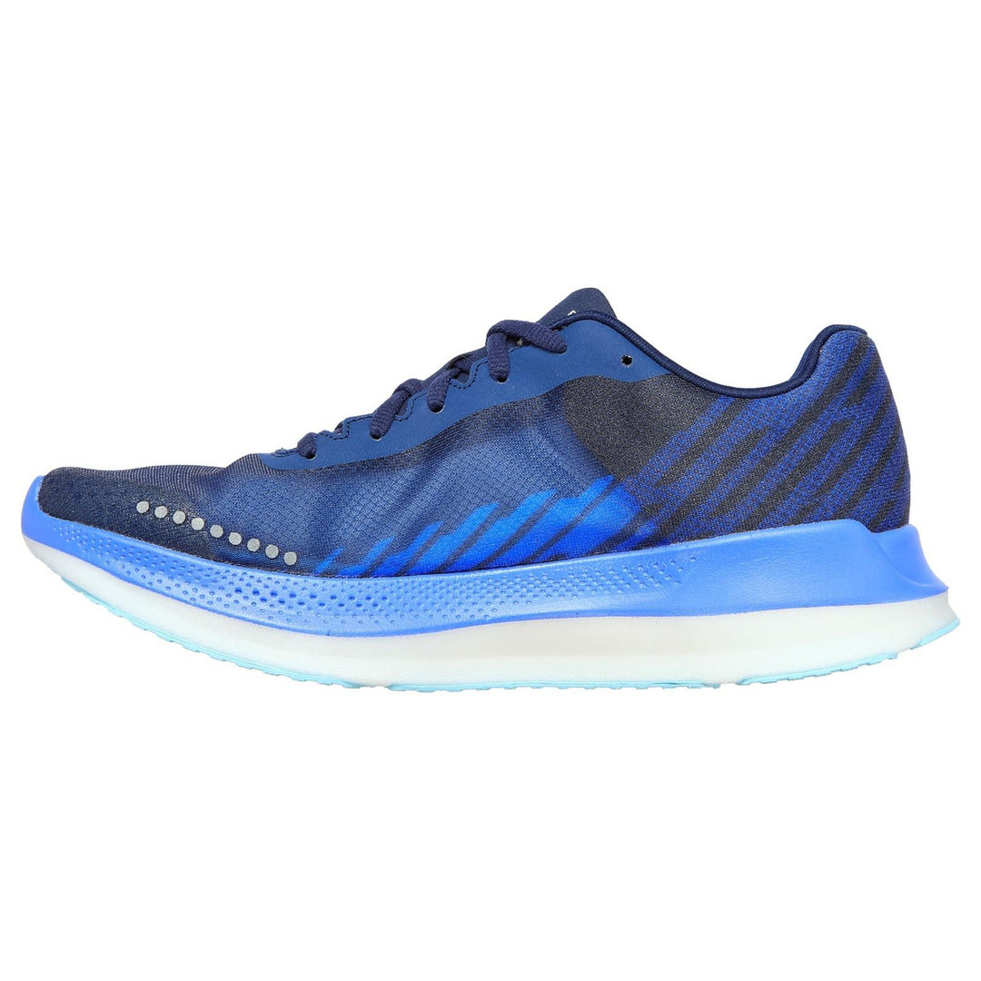 Women's Wide Fit Skechers 172004 Go Run Razor Excess Sports Trainer in Black/Blue - Image 4