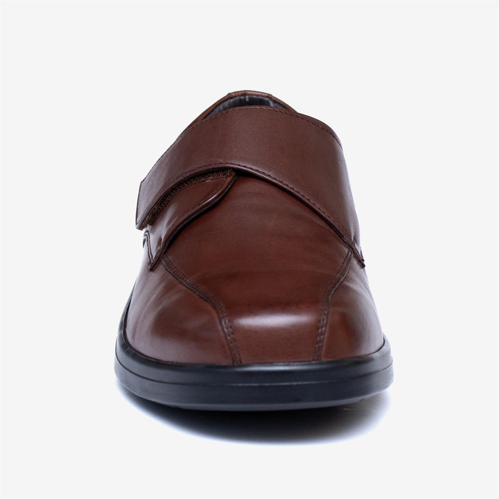 Mens Wide Fit Tredd Well Peter Velcro Shoes - Dark Brown in Dark Brown - Image 1