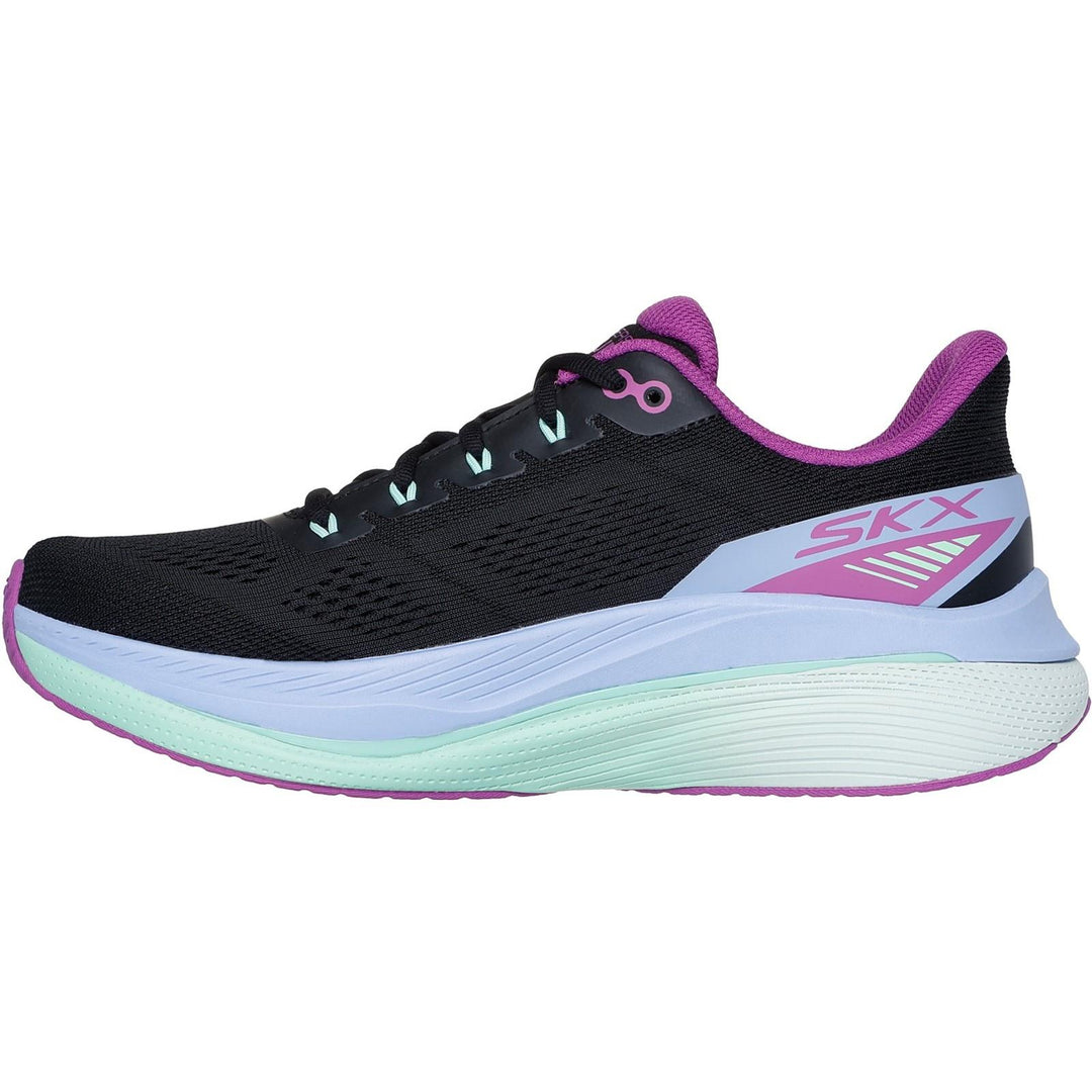 Women's Wide Fit Skechers 128901 Performance Max Cushioning Propulsion Trainers in Black/Purple - Image 4