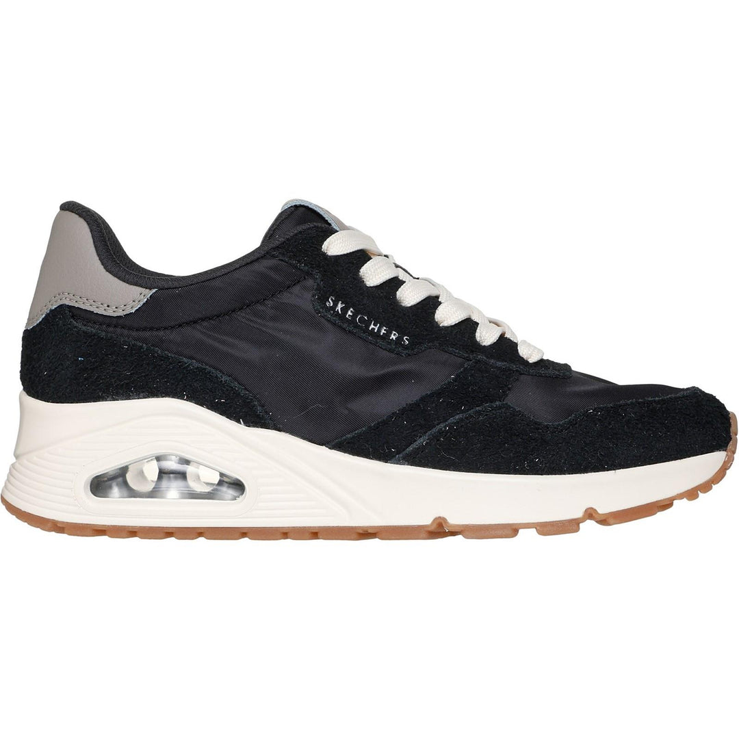 Women's Wide Fit Skechers 177857 Uno Vintage Dayz Trainers in Black - Image 2