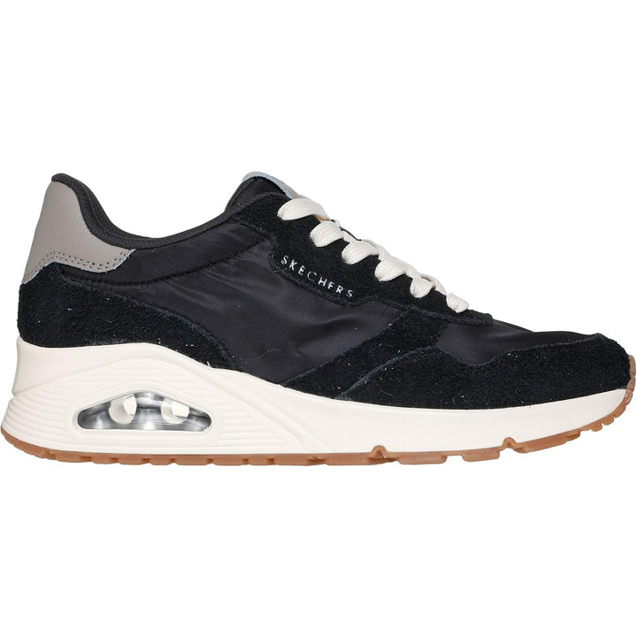 Women's Wide Fit Skechers 177857 Uno Vintage Dayz Trainers in Black - Image 1