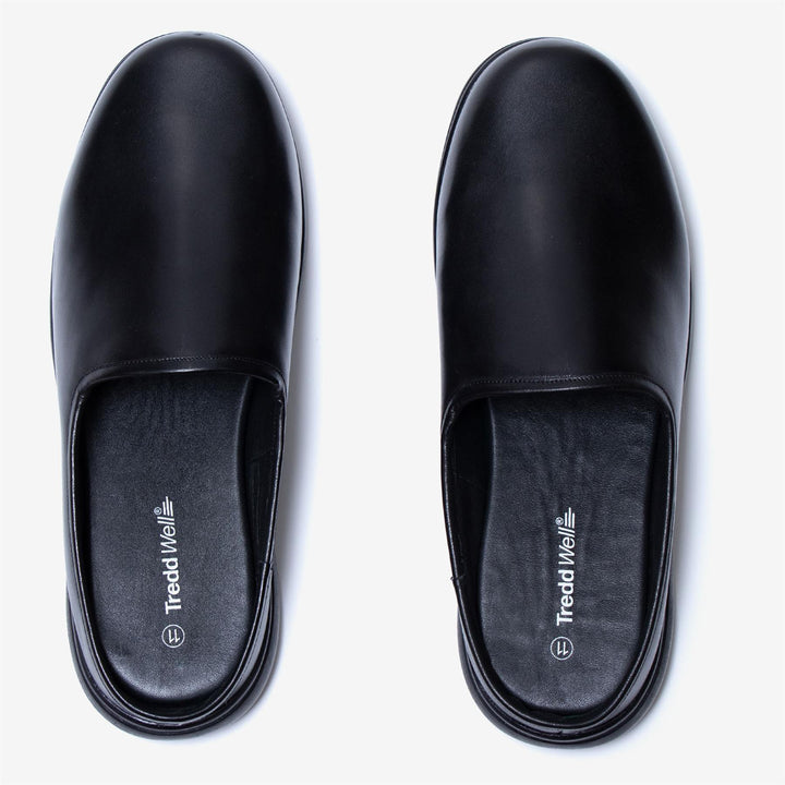 Men's Wide Fit Tredd Well Taylor Mule Slippers in Black - Image 1
