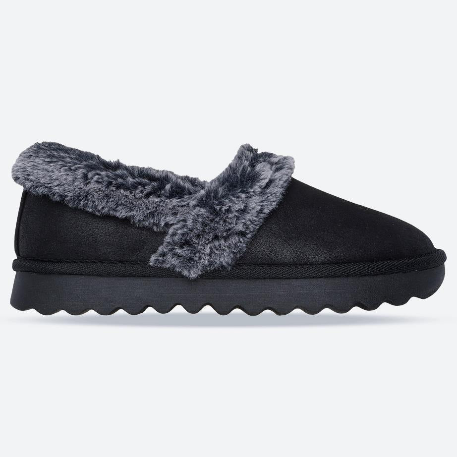 Women's Wide Fit Skechers 169027 Cozy Up Slippers in Black - Image 1