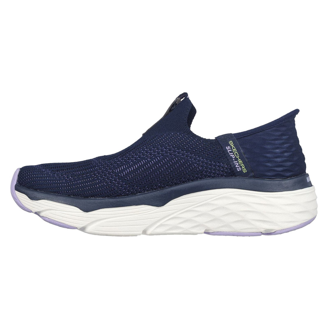 Women's Wide Fit Skechers 128571 Max Cushioning Smooth Trainers - Navy/Lavender in Navy/Lavender - Image 4