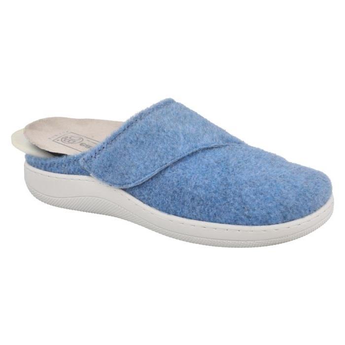 Women's Wide Fit DB Lake Mule Slippers in Grey - Image 1