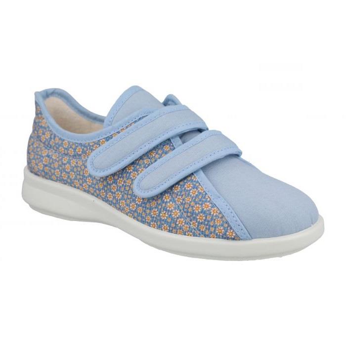 Women's Wide Fit DB Spring Canvas Shoes in Navy - Image 1