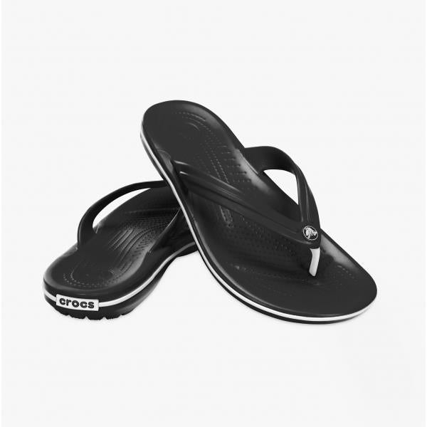 Mens Crocs 11033 Crocband Flip Flops in Black - Image 1