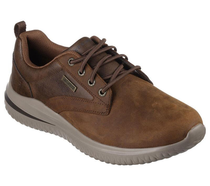 Men's Wide Fit Skechers 210661 Delson 3.0 Glavine Walking Trainers in Dark Brown - Image 1