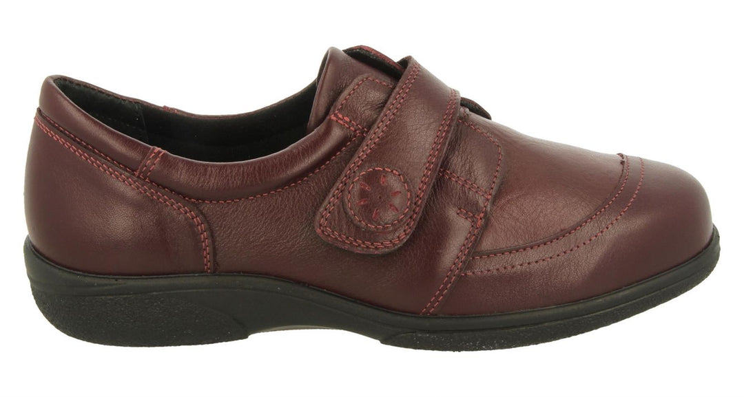 Womens Wide Fit DB Owl Shoes in Black / Stretch - Image 9