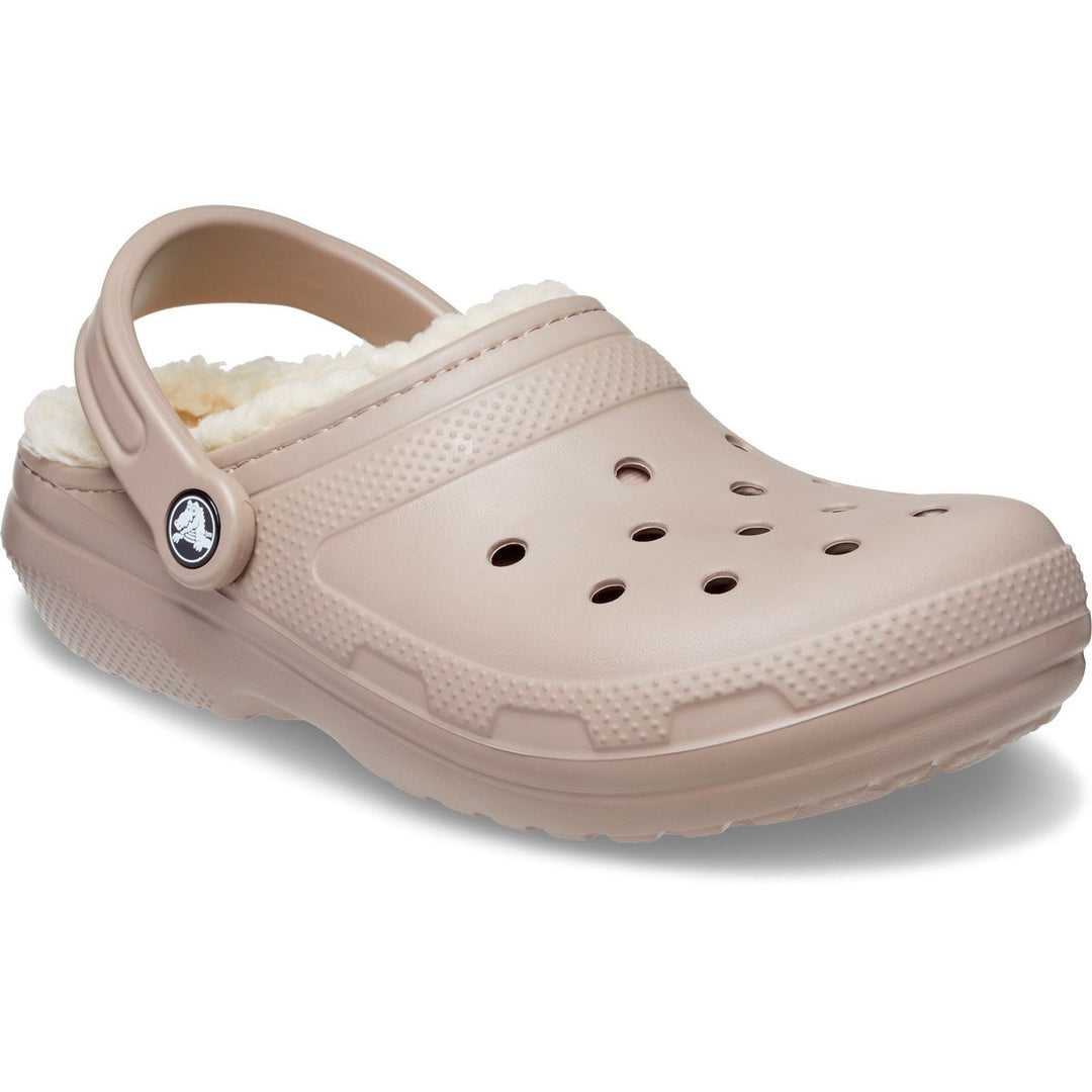 Women's Crocs 203591 Classic Clog Lined Sandals in Mushroom/Bone - Image 3