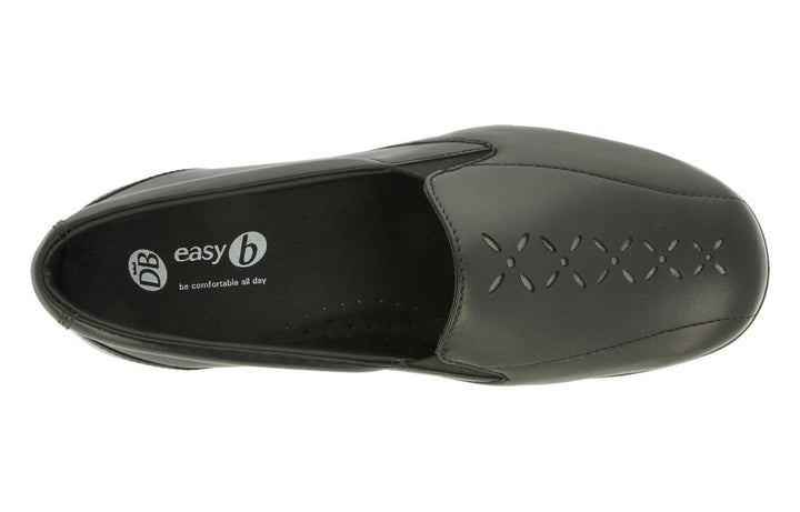 Womens Wide Fit DB Cameron Shoes in Black Leather - Image 1