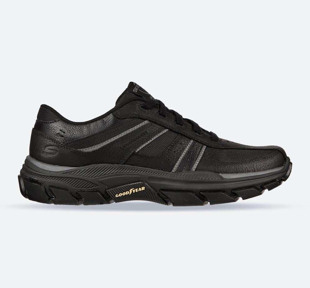 Men's Wide Fit Skechers 204330 Respected Lace Up Trainers in Black - Image 1