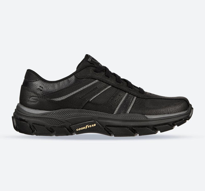 Men's Wide Fit Skechers 204330 Respected Lace Up Trainers in Black - Image 1