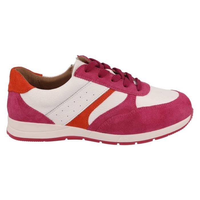 Women's Wide Fit DB Miriam Trainers in Blue Suede / White Leather - Image 6