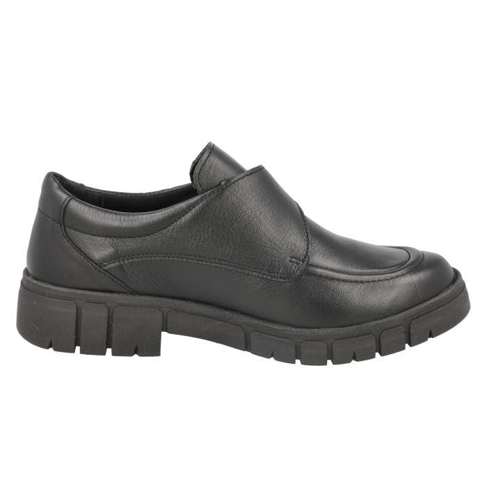 Women's Wide Fit DB Kirby Shoes in Black Leather - Image 4