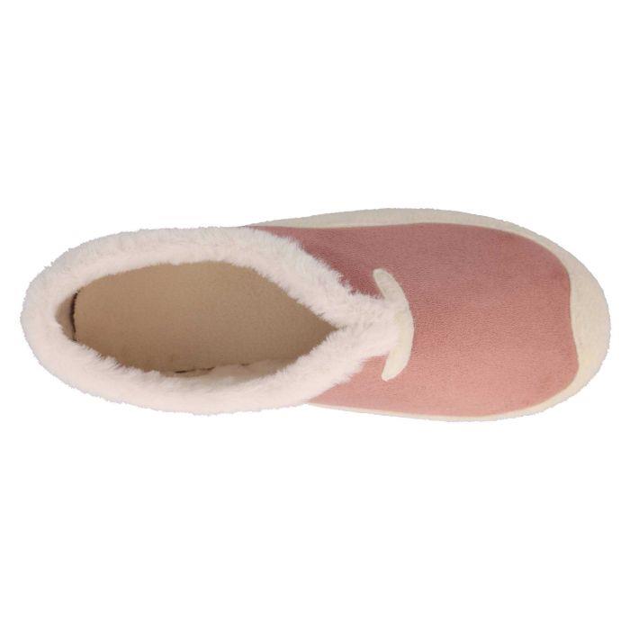 Women's Wide Fit DB Jodie Slip on Slippers in Pink Suedette / Grey Felt - Image 4