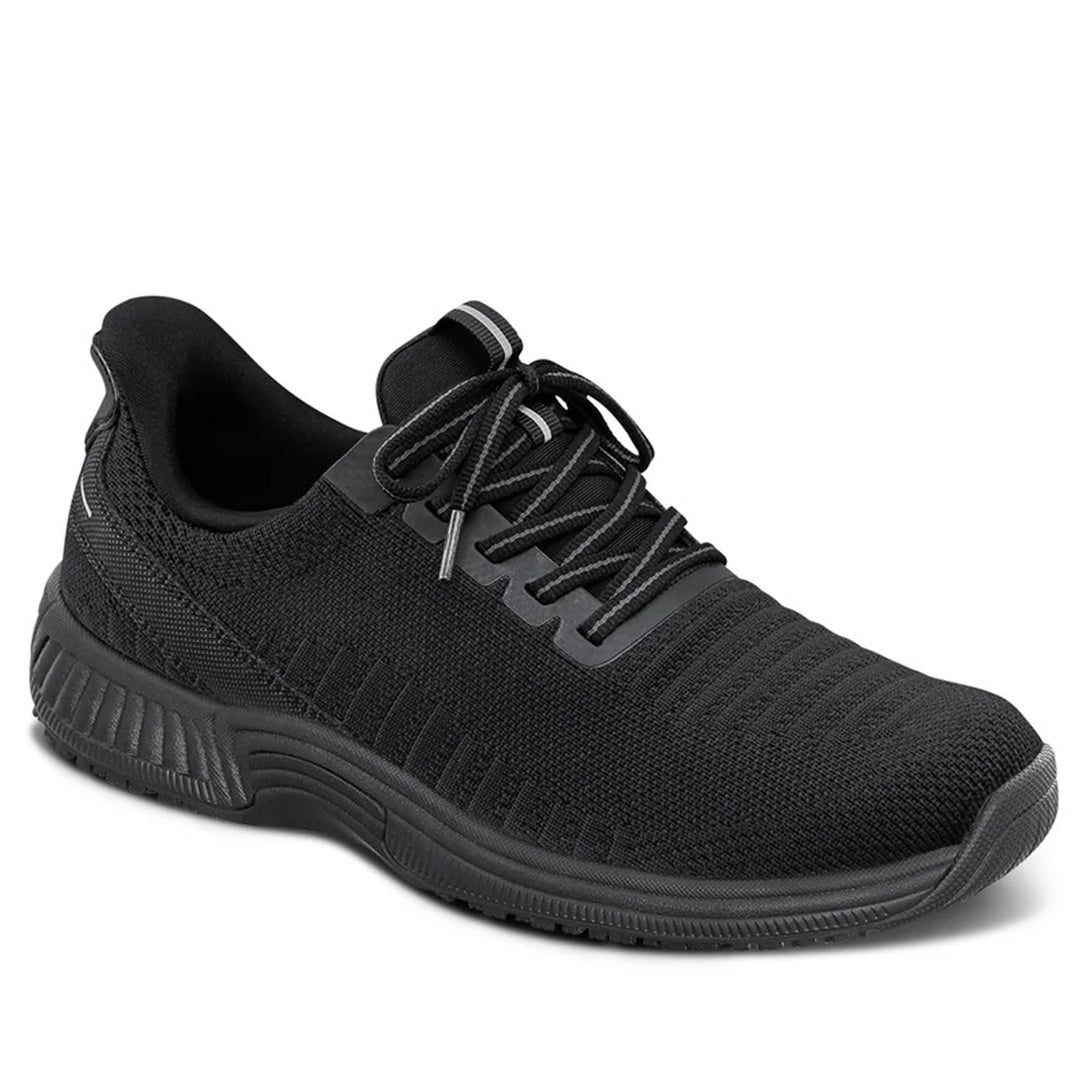 Women's Wide Fit Orthofeet 80016 Kita Hands-Free Trainers in Black - Image 2