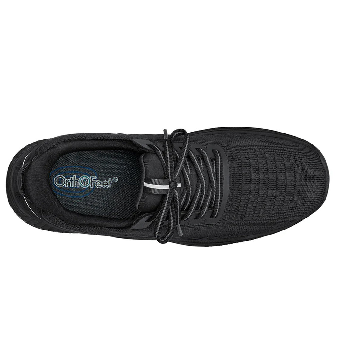 Women's Wide Fit Orthofeet 80016 Kita Hands-Free Trainers in Black - Image 5