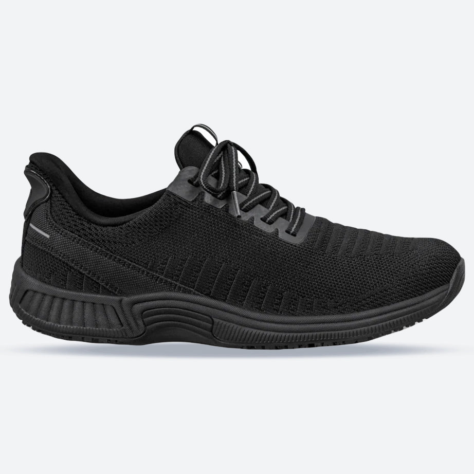 Women's Wide Fit Orthofeet 80016 Kita Hands-Free Trainers in Black - Image 1