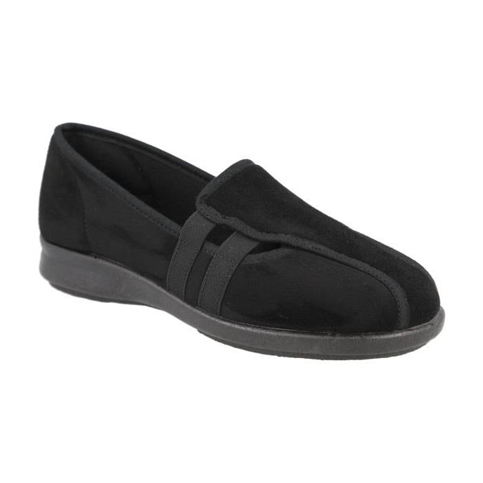 Women's Wide Fit DB Cat Shoes in Black Stretch Suedette - Image 3