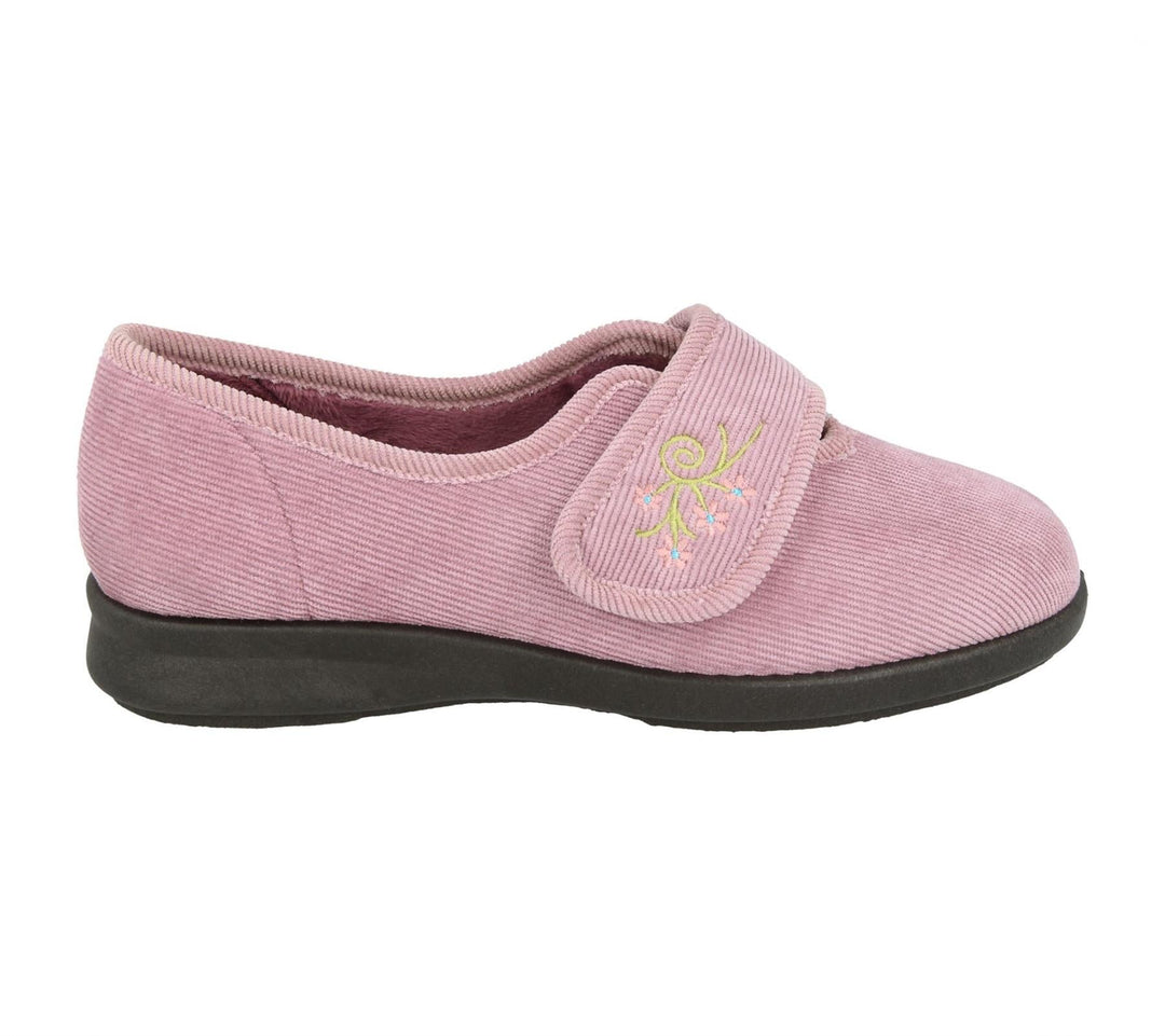 Womens Wide Fit DB Dallas Slippers in Denim Blue - Image 6