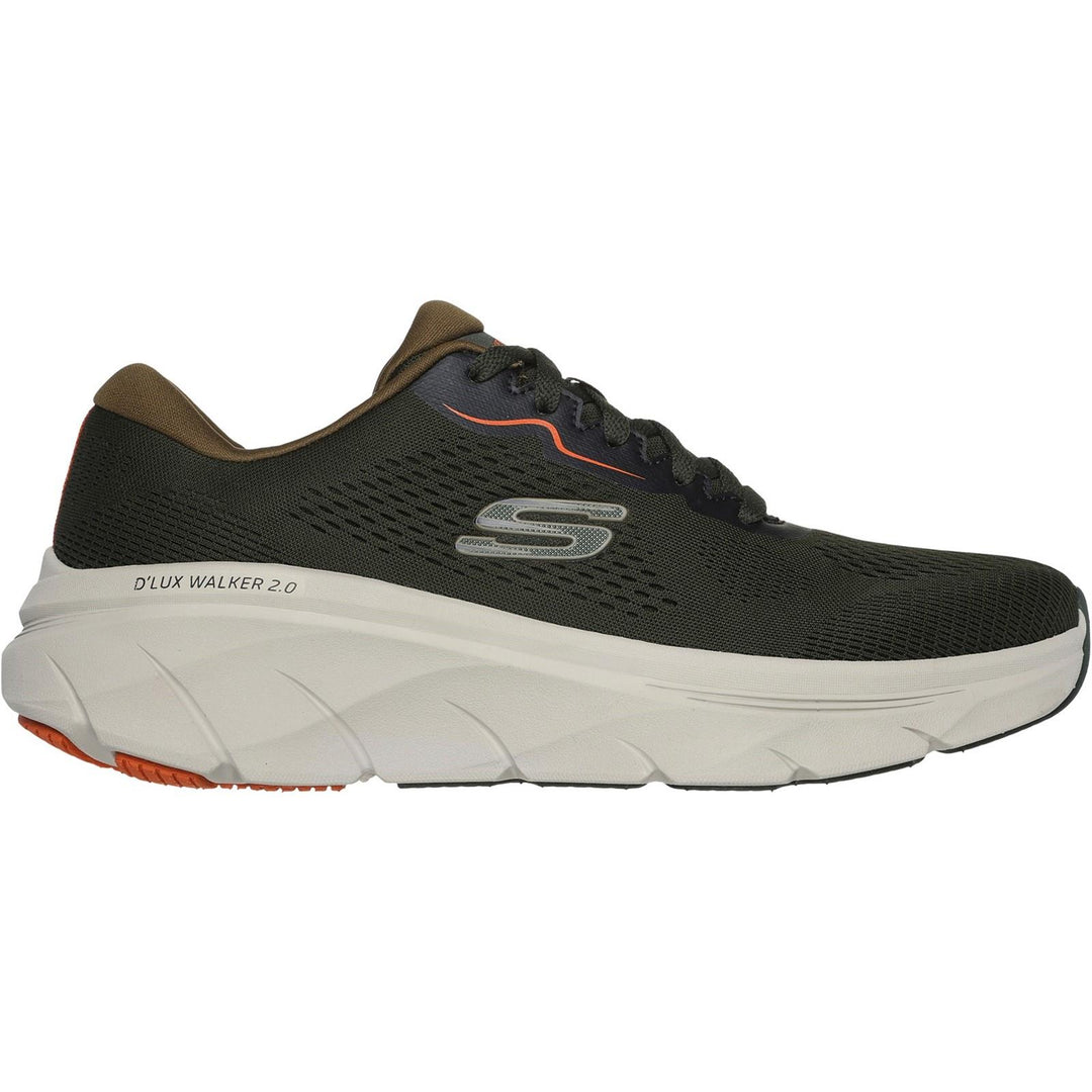 Men's Wide Fit Skechers 232714 D'lux Walker 2.0 Swave Trainers in Black /Lime - Image 6