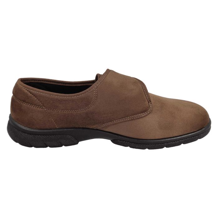 Men's Wide Fit DB Edison Slippers in Black Stretch Suedette - Image 16