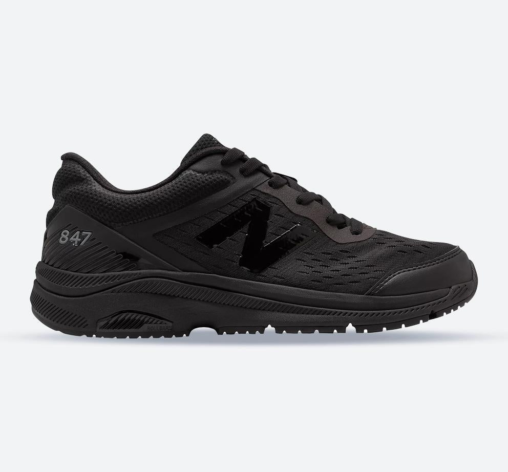 Men's Wide Fit New Balance MW847CB4 Rollbar Stability Walking Trainers in Black - Image 1