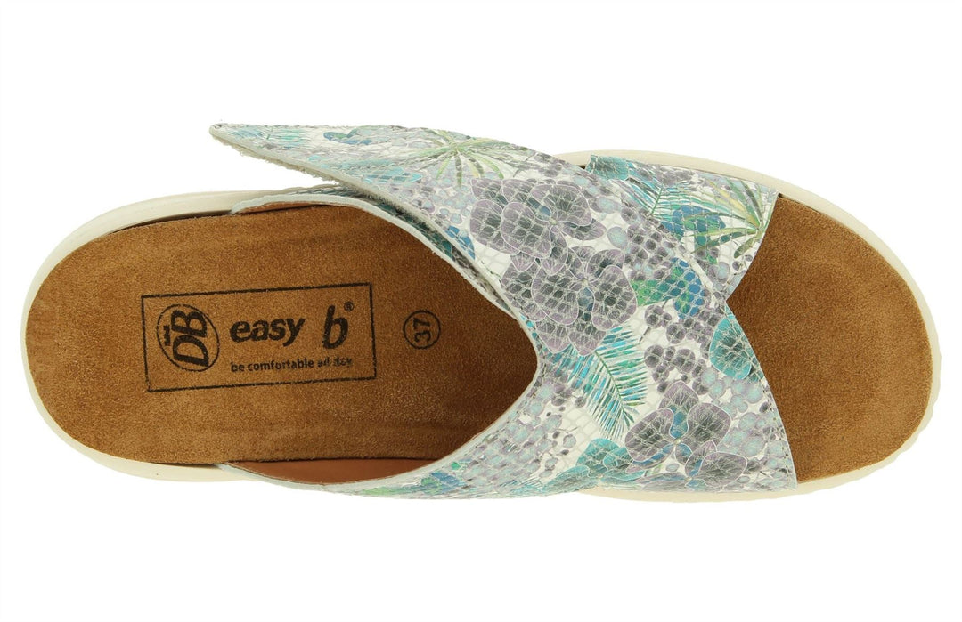 Womens Wide Fit DB Roxanne Sandals in Ocean Blue Multi Leather - Image 4