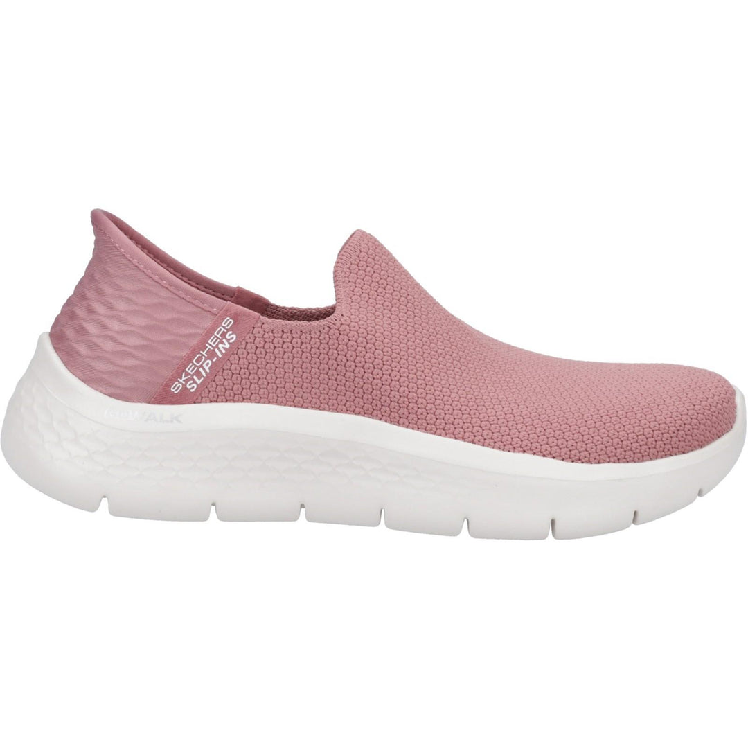 Women's Wide Fit Skechers Slip-ins 124820 Go Walk Flex Sunset Trainers in Black - Image 8