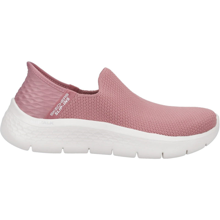 Women's Wide Fit Skechers Slip-ins 124820 Go Walk Flex Sunset Trainers in Black - Image 1