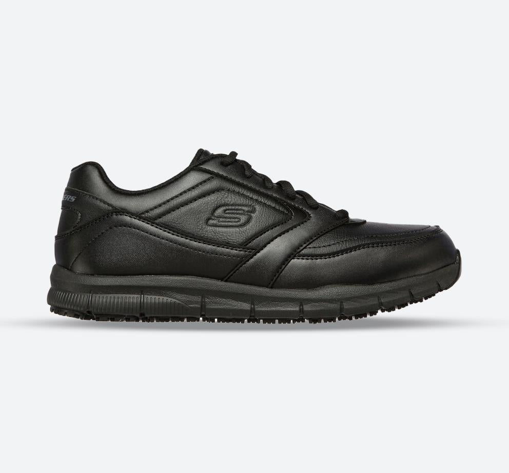 Men's Wide Fit Skechers Work 77156EC Work Relaxed Fit Nampa Sr Shoes in Black - Image 1