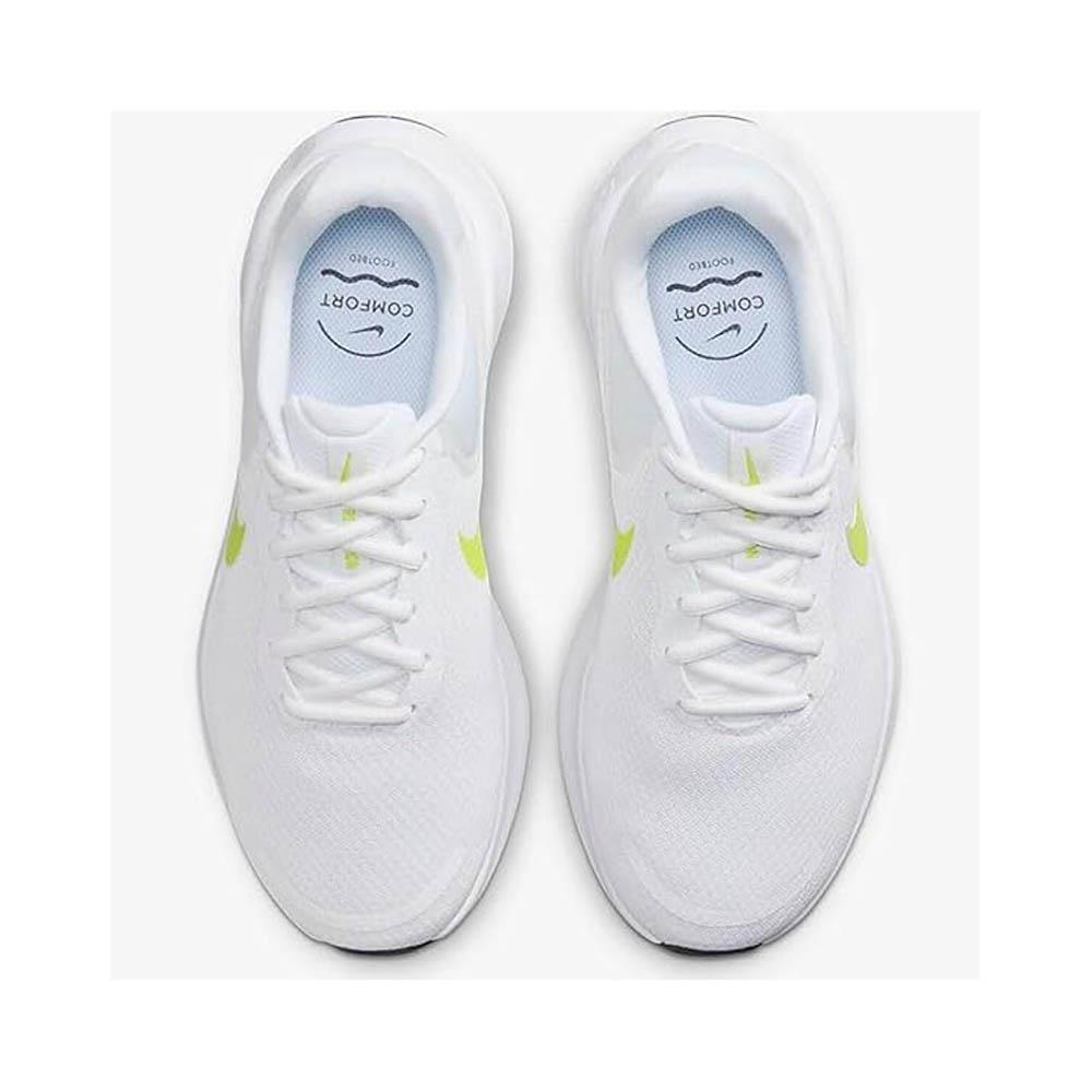 Women's Wide Fit Nike FZ6829-103 Revolution 7 Running Trainers in White - Image 7