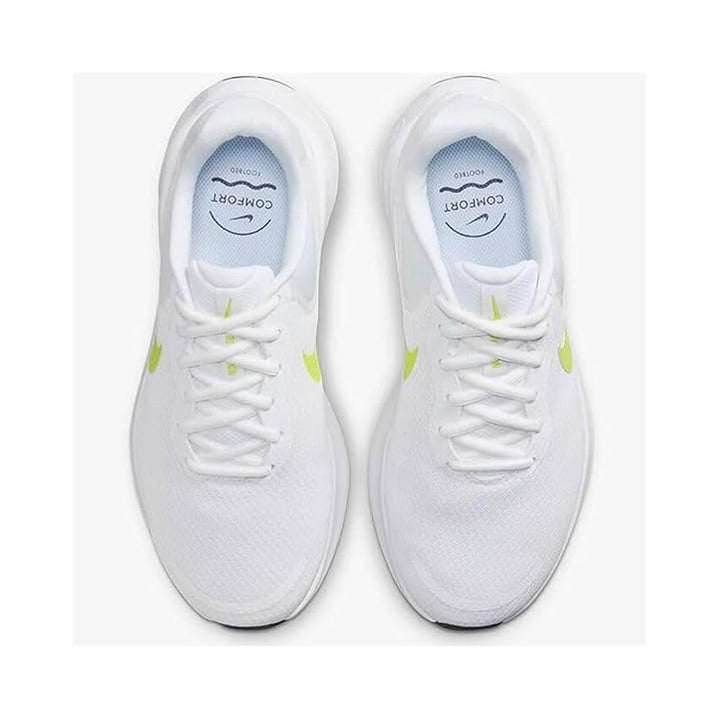 Women's Wide Fit Nike FZ6829-103 Revolution 7 Running Trainers in White - Image 1
