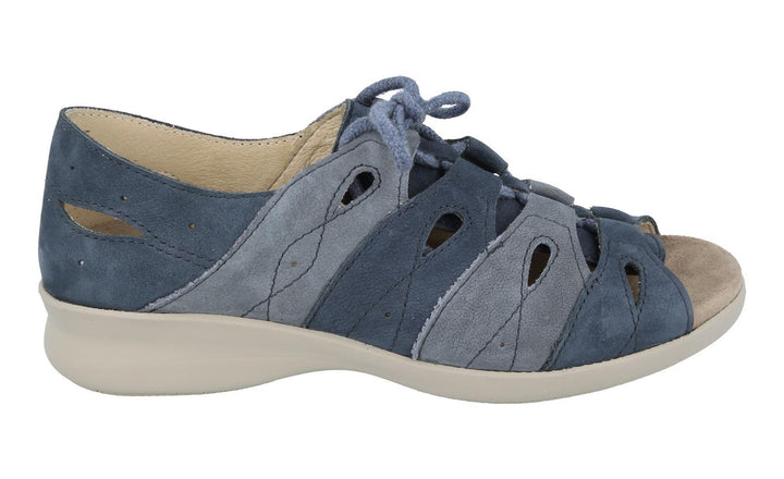 Womens Wide Fit DB Hazel Sandals in Black / Pewter - Image 1