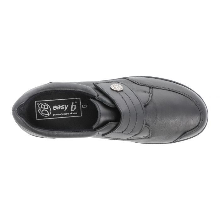 Women's Wide Fit DB Lapland Shoes in Black Stretch Leather - Image 1