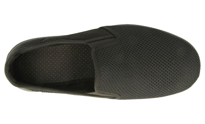 Men's Wide Fit DB Cairo Shoes in Black Textile - Image 1