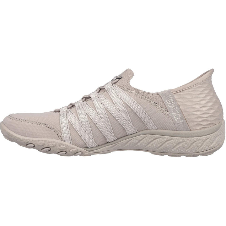 Women's Wide Fit Skechers 100593 Breathe Easy Roll Shoes in Black - Image 1