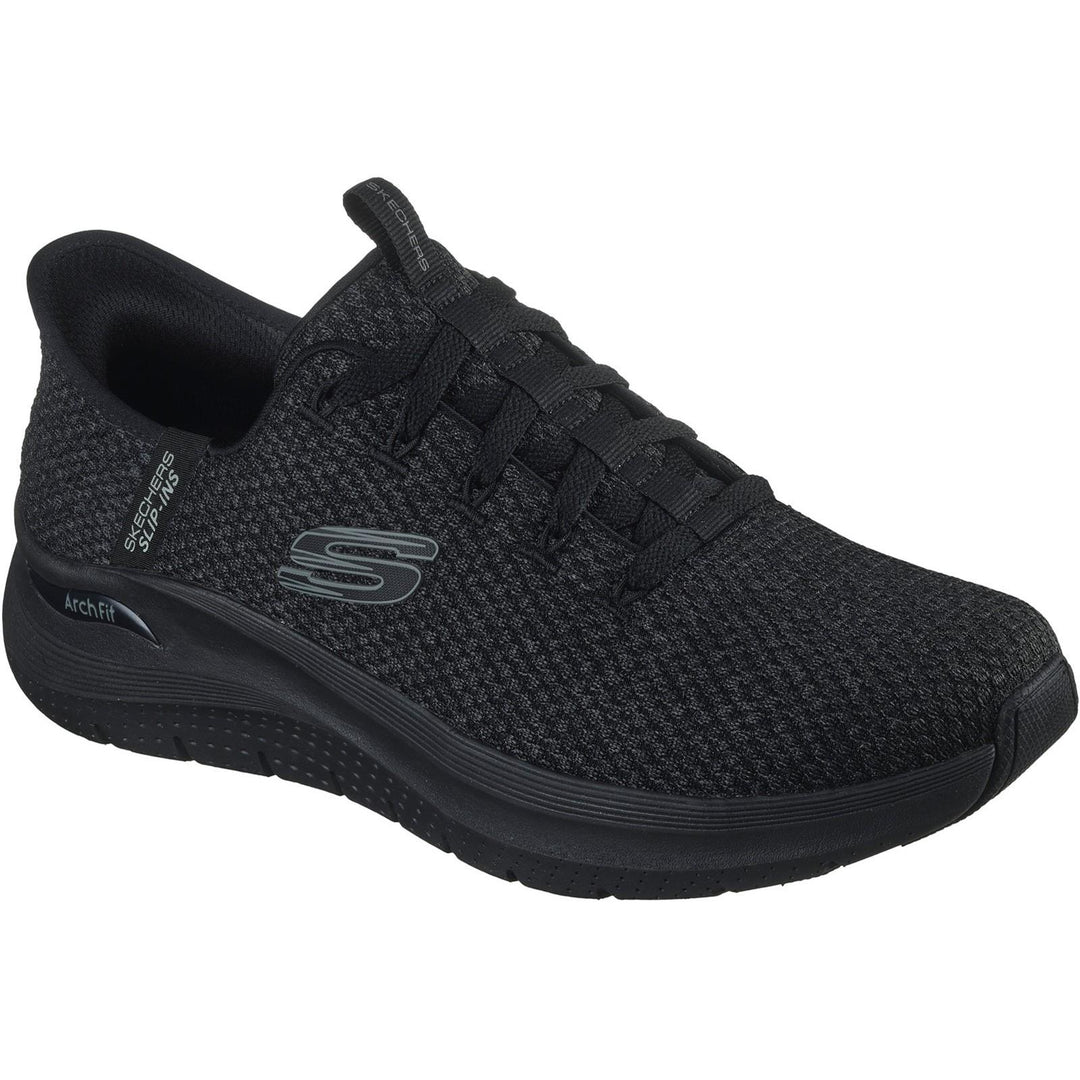 Men's Wide Fit Skechers 232462 Slip-ins Arch Fit 2.0 Look Ahead Trainers in Black - Image 3