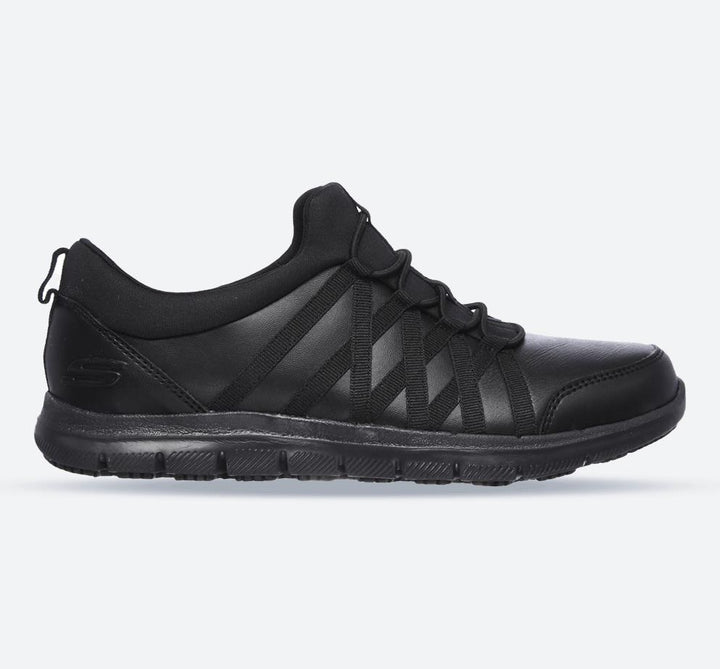 Women's Wide Fit Skechers 77283EC Ghenter Dagsby Occupational Trainers in Black - Image 1