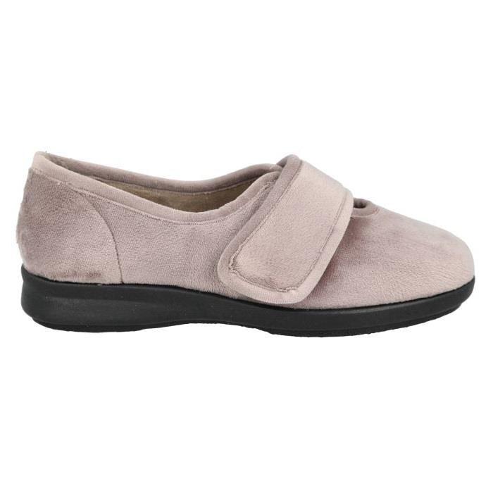 Women's Wide Fit DB Fountain Slippers in Sky Blue Velour - Image 1