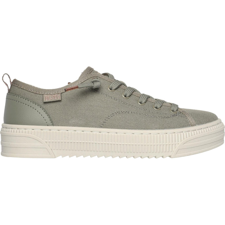 Women's Wide Fit Skechers 114640 Bobs Copa Canvas Shoes in Off White - Image 1