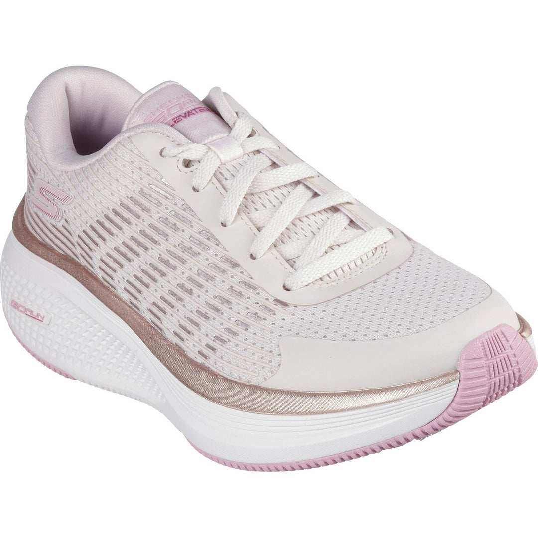 Women's Wide Fit Skechers 129008 Performance Go Run Elevate 2.0 Badric Trainers in Natural/Pink - Image 3