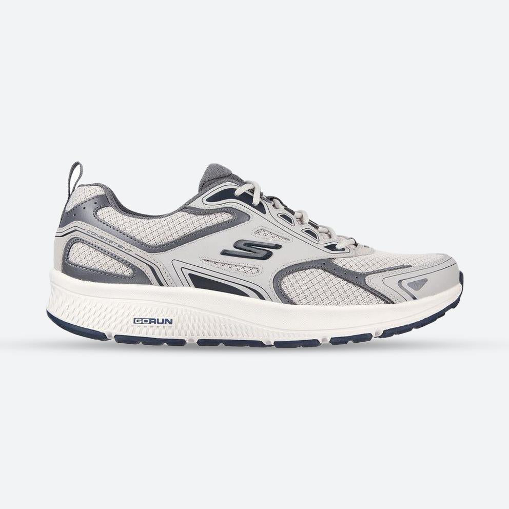 Men's Wide Fit Skechers 220034 Go Run Consistent Wide Trainers in Grey/Navy - Image 1