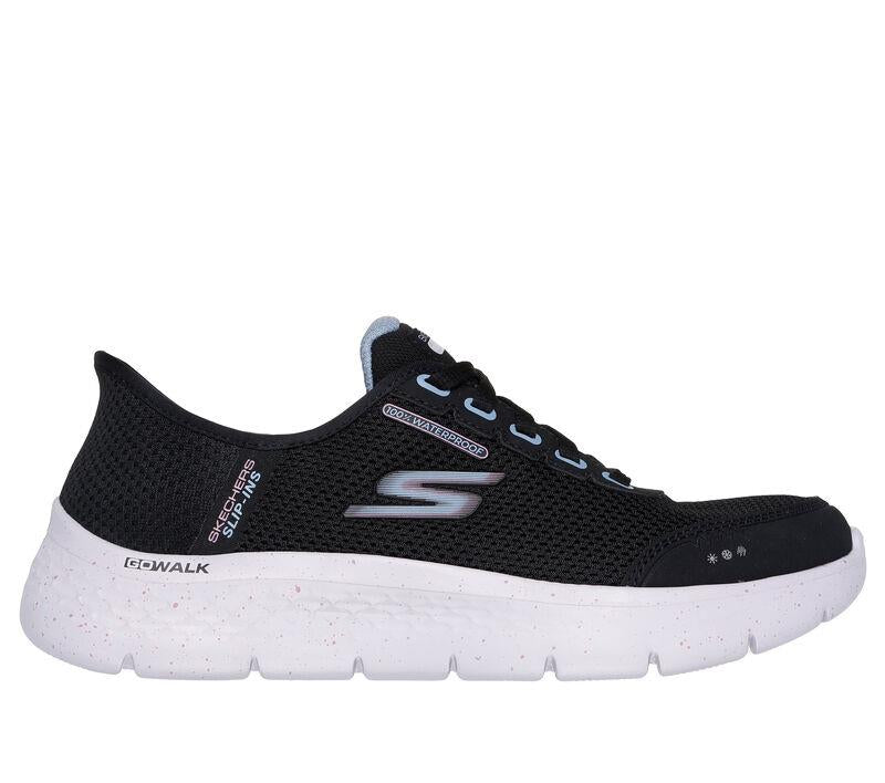 Women's Wide Fit Skechers 124846 Go Walk Flex Clear Creek Trainers in Black/Mauve - Image 2
