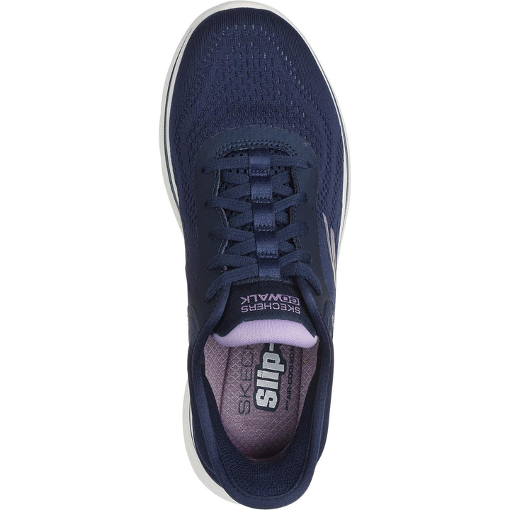 Women's Wide Fit Skechers 125233 Slip-ins Go Walk 7 Valin Trainers in Black - Image 1