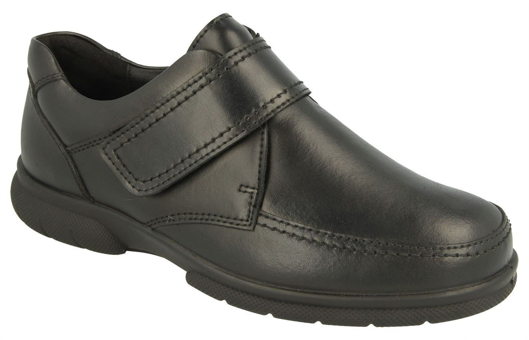 Mens Wide Fit DB Havant 2 Shoes in Black Leather - Image 2