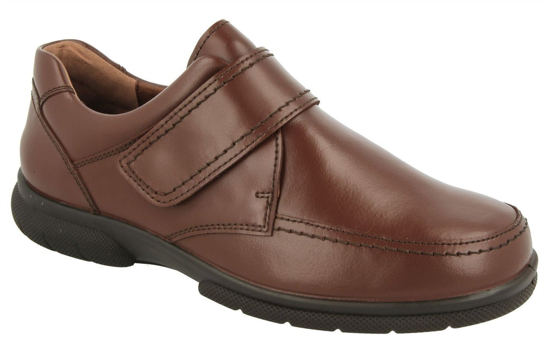 Mens Wide Fit DB Havant 2 Shoes in Black Leather - Image 6